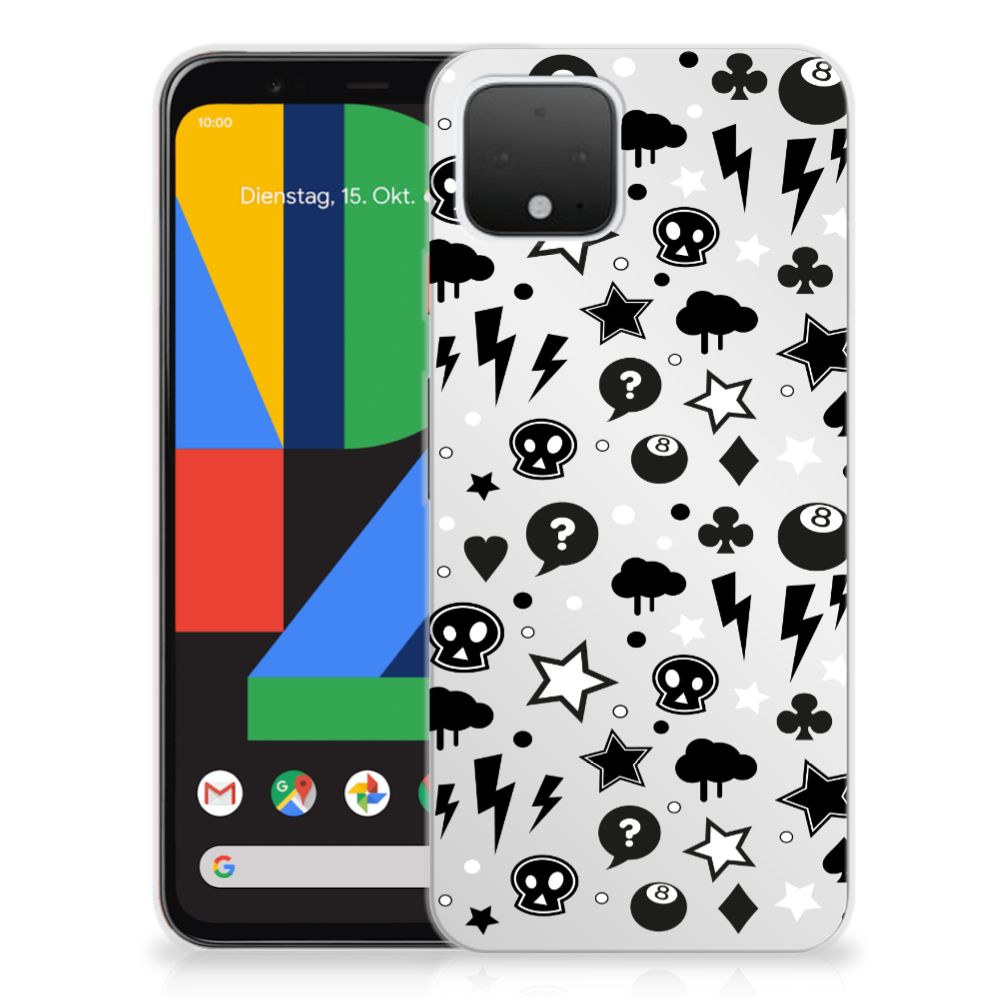 Silicone Back Case Google Pixel 4 Silver Punk
