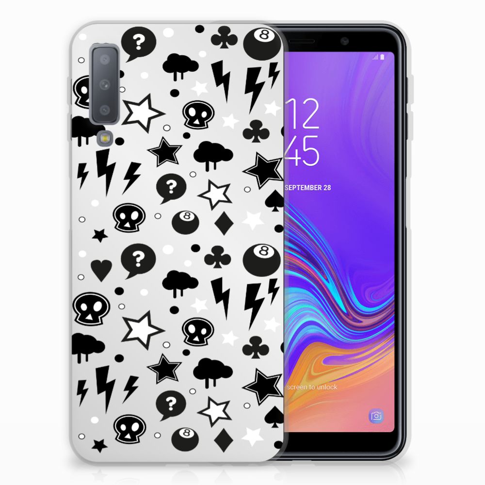 Silicone Back Case Samsung Galaxy A7 (2018) Silver Punk