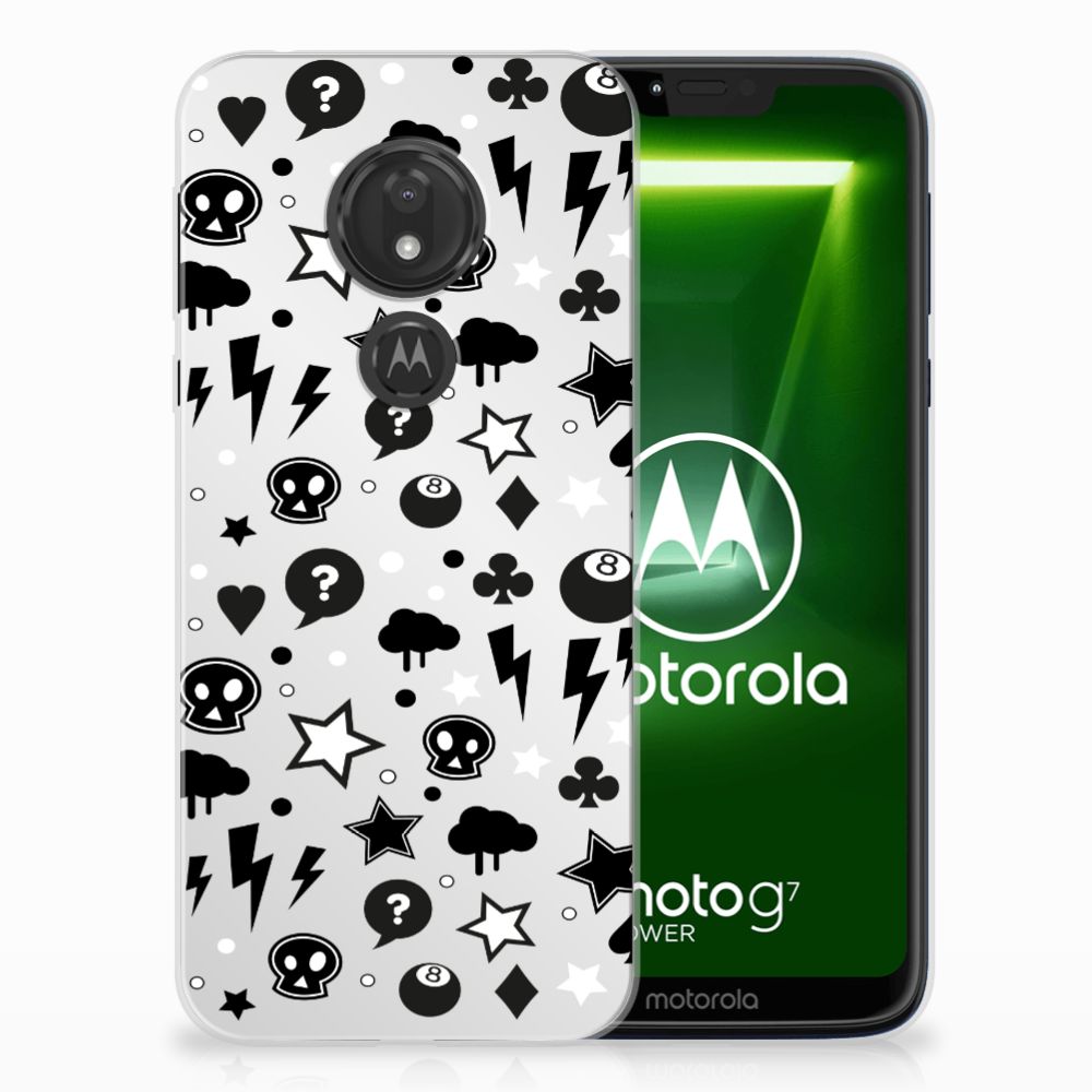 Silicone Back Case Motorola Moto G7 Power Silver Punk