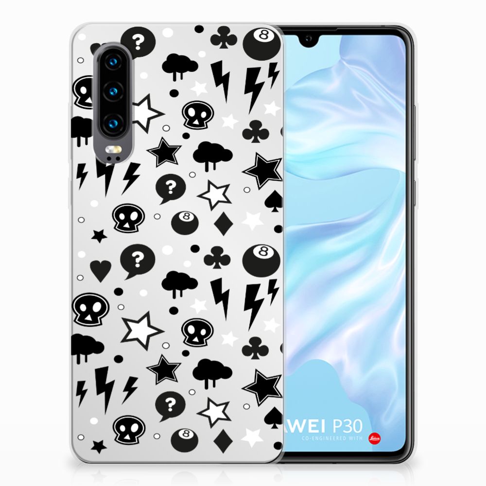 Silicone Back Case Huawei P30 Silver Punk