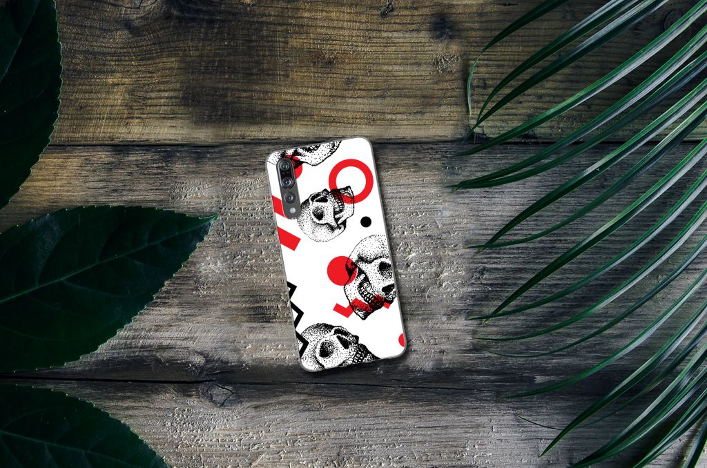 Silicone Back Case Huawei P20 Pro Skull Red