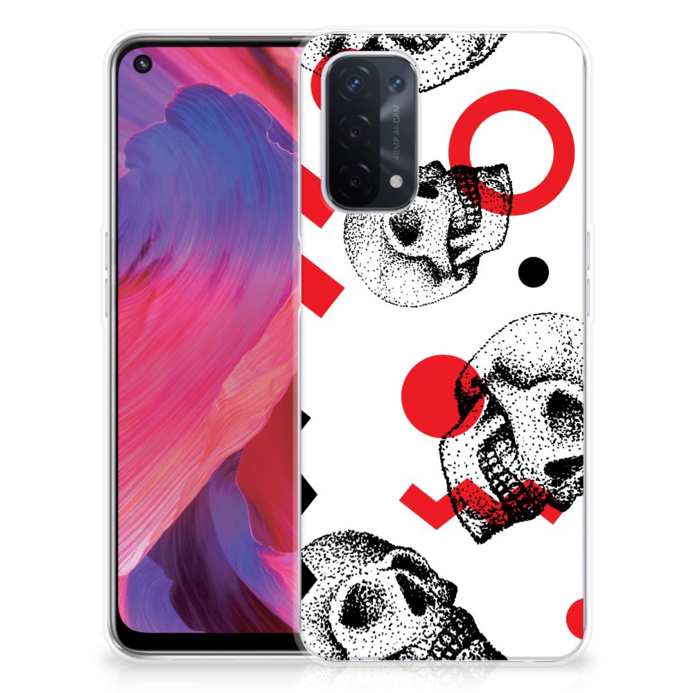 Silicone Back Case OPPO A93 5G Skull Red