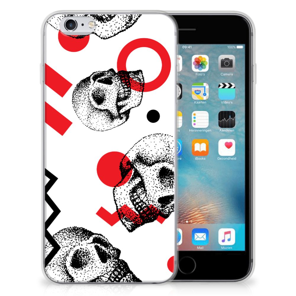 Silicone Back Case Apple iPhone 6 | 6s Skull Red