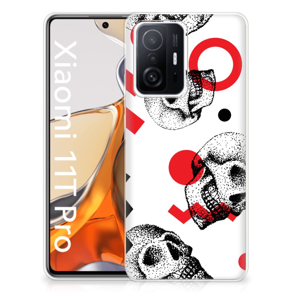 Silicone Back Case Xiaomi 11T | 11T Pro Skull Red