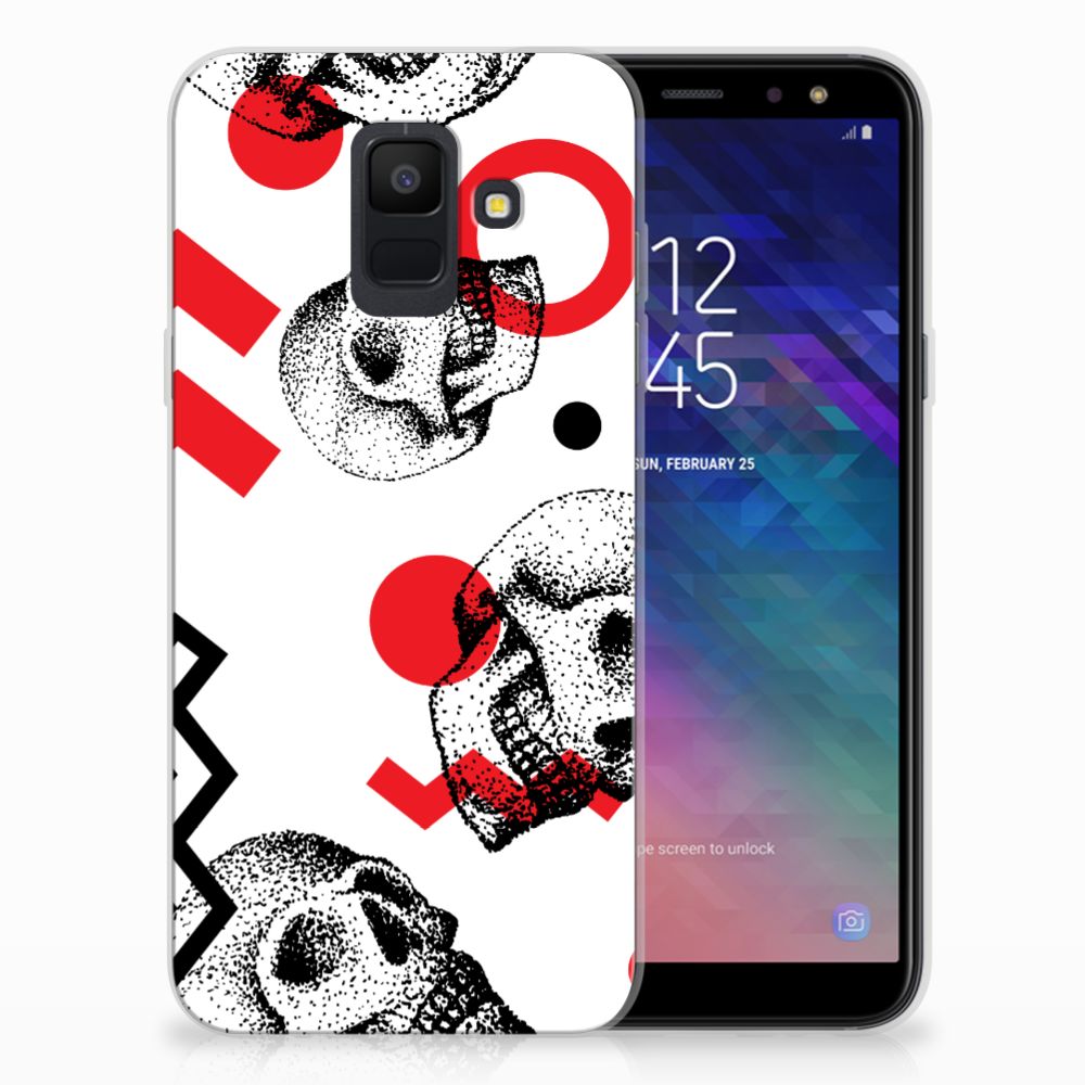 Silicone Back Case Samsung Galaxy A6 (2018) Skull Red