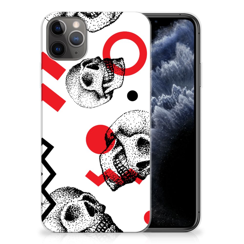 Silicone Back Case Apple iPhone 11 Pro Max Skull Red
