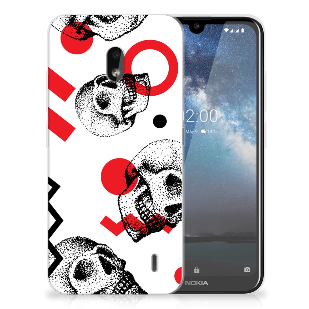 Silicone Back Case Nokia 2.2 Skull Red