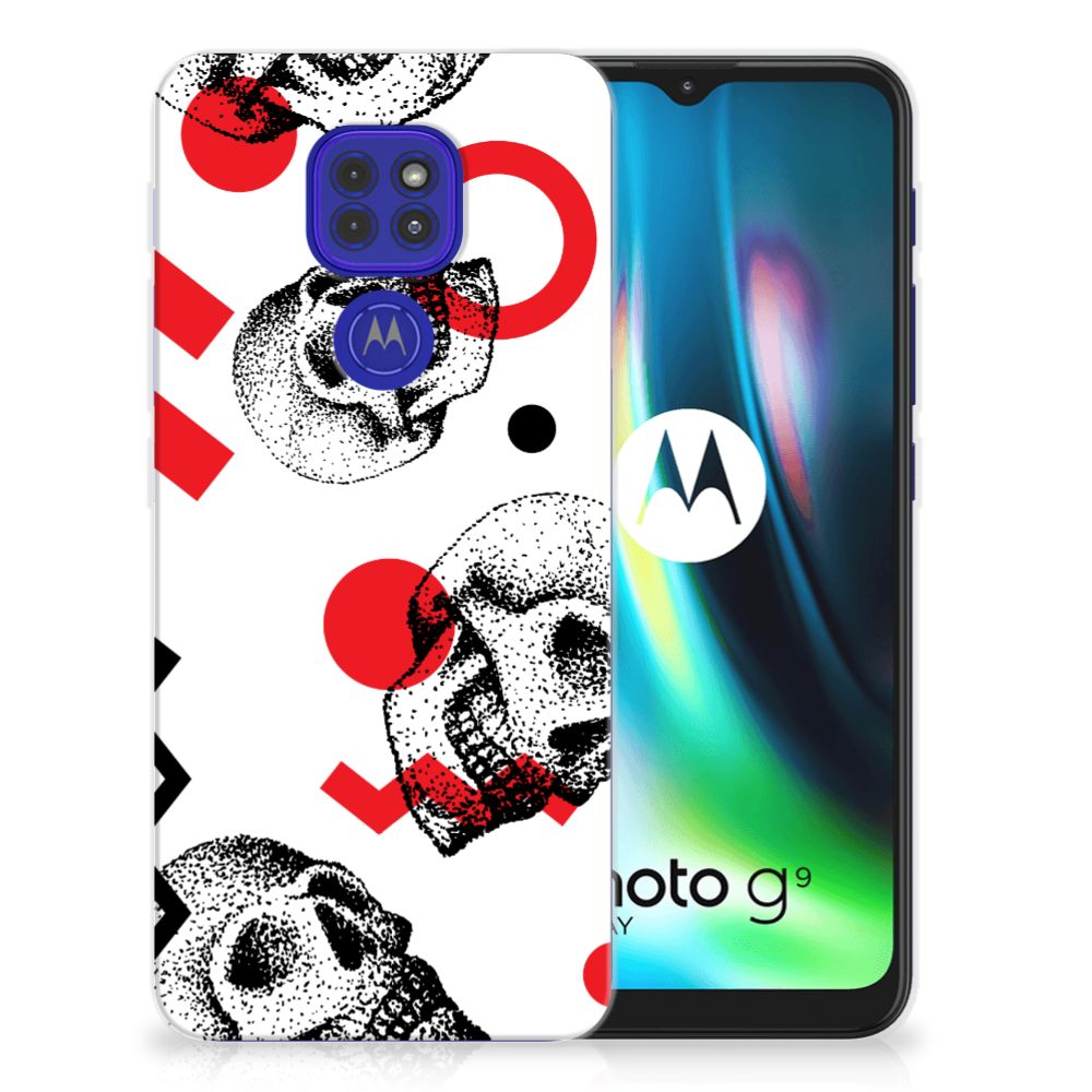Silicone Back Case Motorola Moto G9 Play | E7 Plus Skull Red