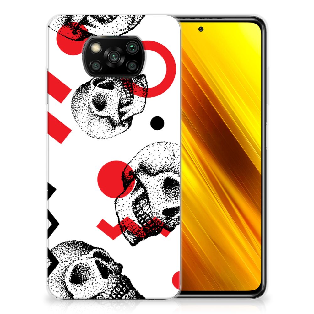 Silicone Back Case Xiaomi Poco X3 | Poco X3 Pro Skull Red