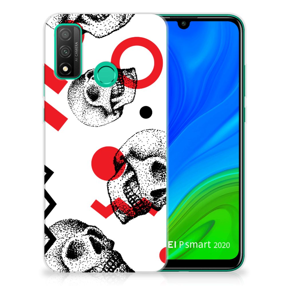Silicone Back Case Huawei P Smart 2020 Skull Red