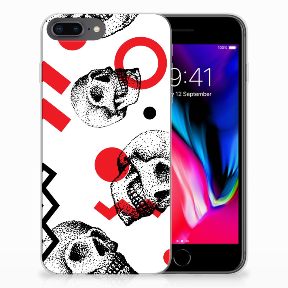Apple iPhone 7 Plus | 8 Plus TPU Hoesje Design Skull Red