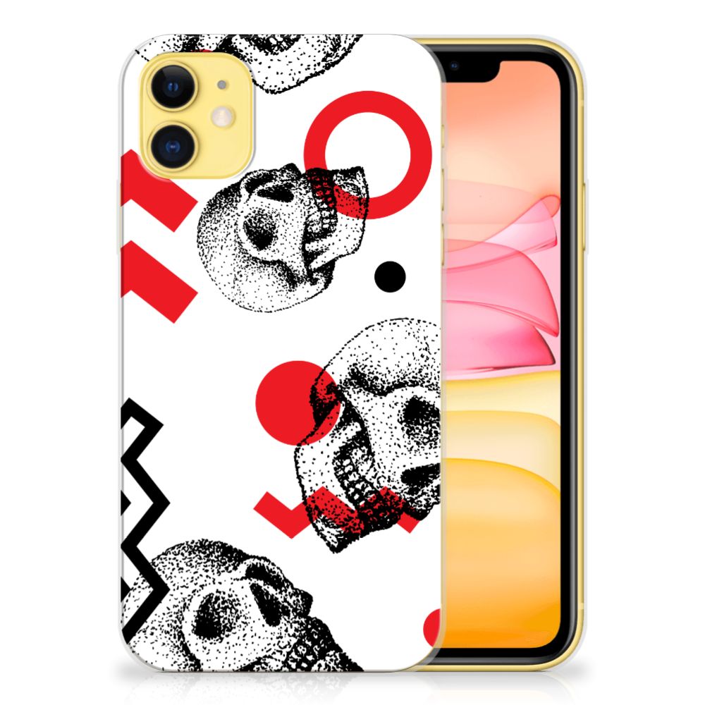Silicone Back Case Apple iPhone 11 Skull Red