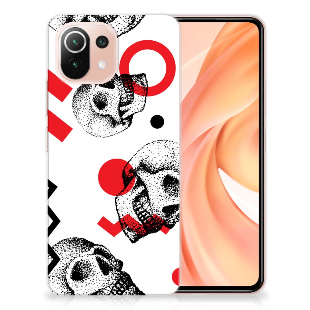Silicone Back Case Xiaomi Mi 11 Lite | 11 Lite 5G NE Skull Red