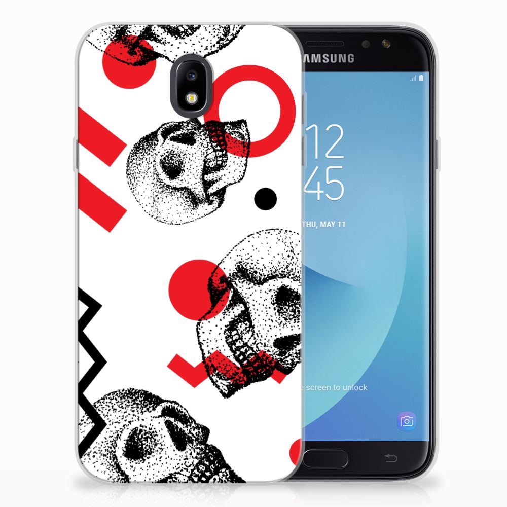 Silicone Back Case Samsung Galaxy J7 2017 | J7 Pro Skull Red
