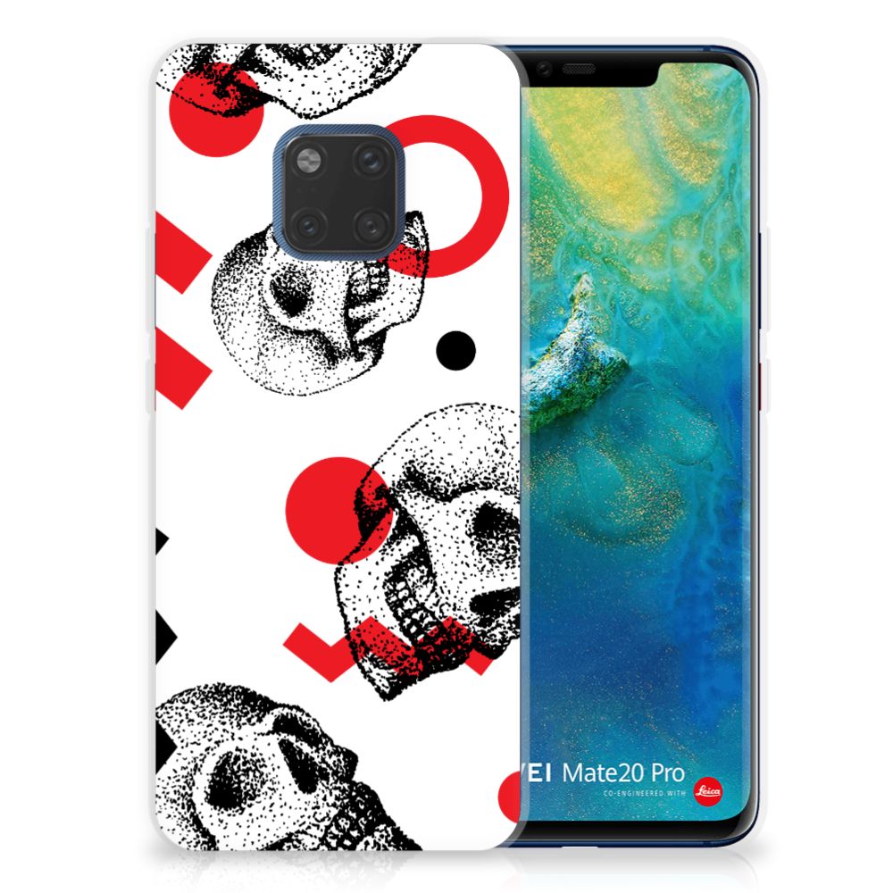 Silicone Back Case Huawei Mate 20 Pro Skull Red