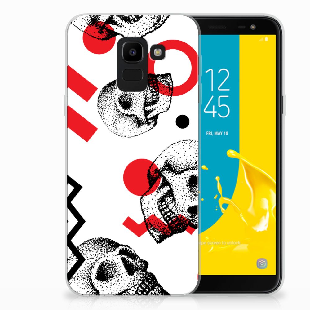 Silicone Back Case Samsung Galaxy J6 2018 Skull Red