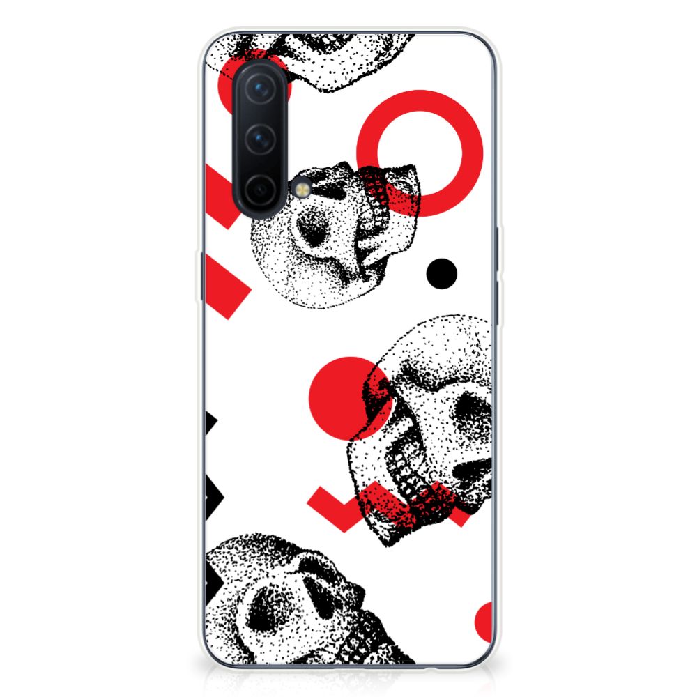 Silicone Back Case OnePlus Nord CE 5G Skull Red