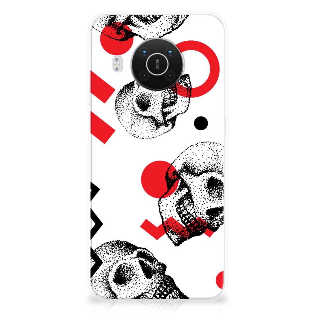 Silicone Back Case Nokia X10 | X20 Skull Red