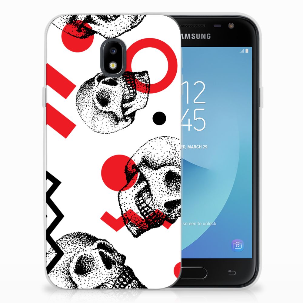 Silicone Back Case Samsung Galaxy J3 2017 Skull Red