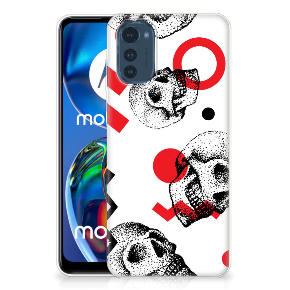 Silicone Back Case Motorola Moto E32/E32s Skull Red