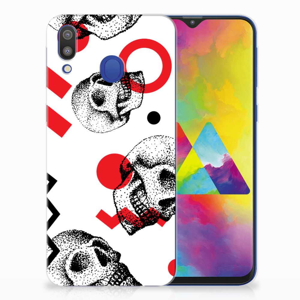 Silicone Back Case Samsung Galaxy M20 (Power) Skull Red