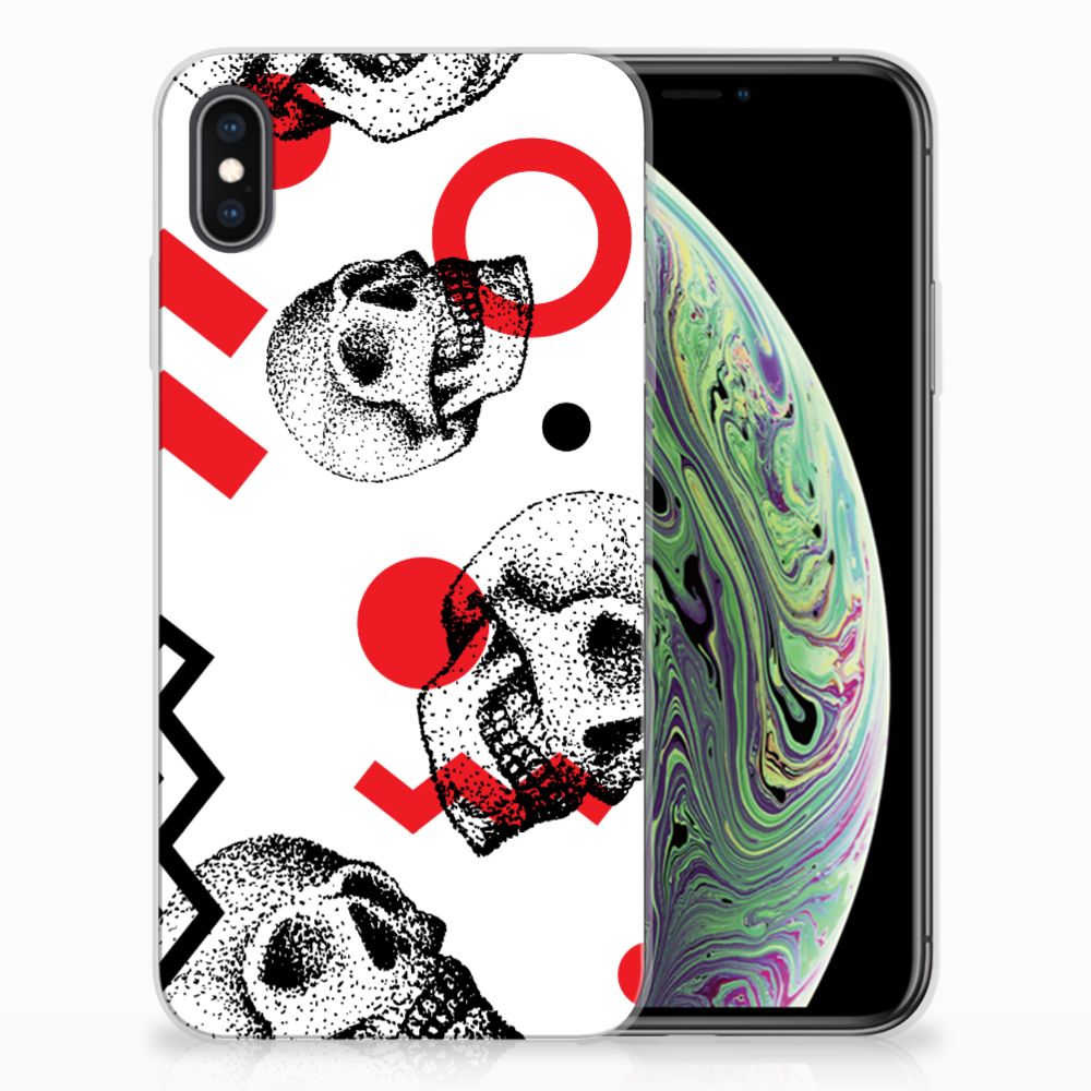 Apple iPhone Xs Max TPU Hoesje Design Skull Red