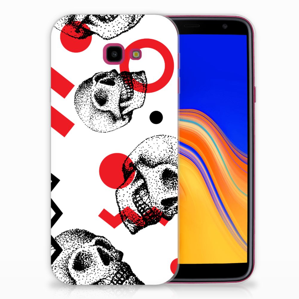 Silicone Back Case Samsung Galaxy J4 Plus (2018) Skull Red