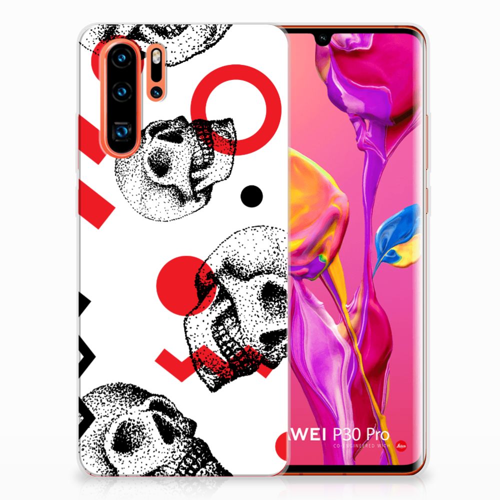 Silicone Back Case Huawei P30 Pro Skull Red
