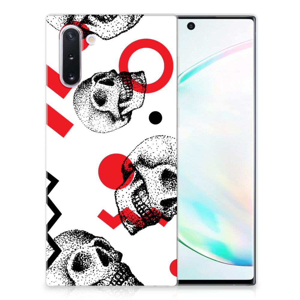 Silicone Back Case Samsung Galaxy Note 10 Skull Red