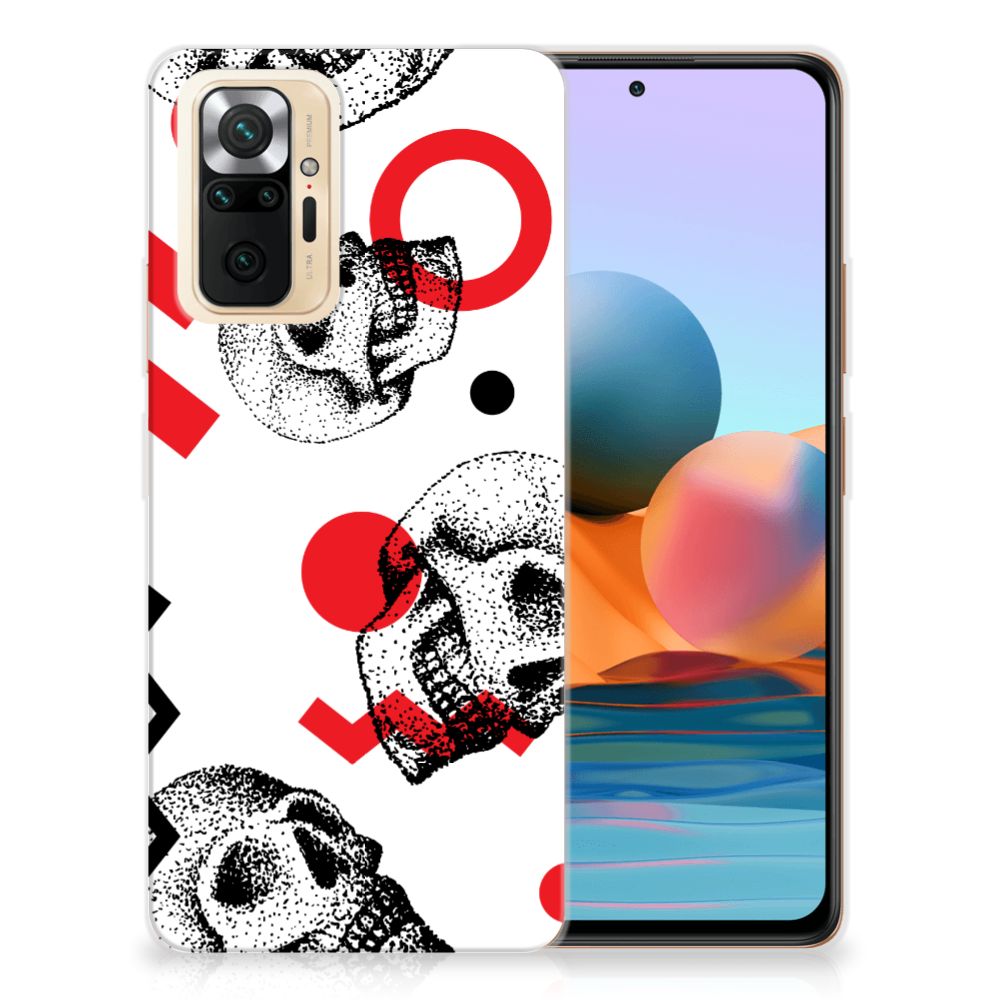 Silicone Back Case Xiaomi Redmi Note 10 Pro Skull Red