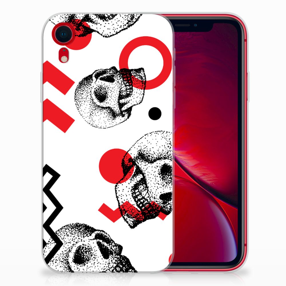 Silicone Back Case Apple iPhone Xr Skull Red