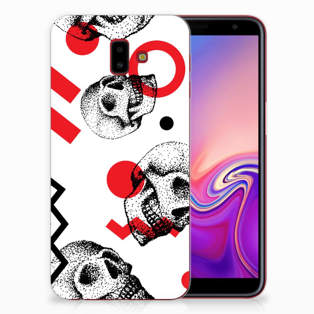 Silicone Back Case Samsung Galaxy J6 Plus (2018) Skull Red