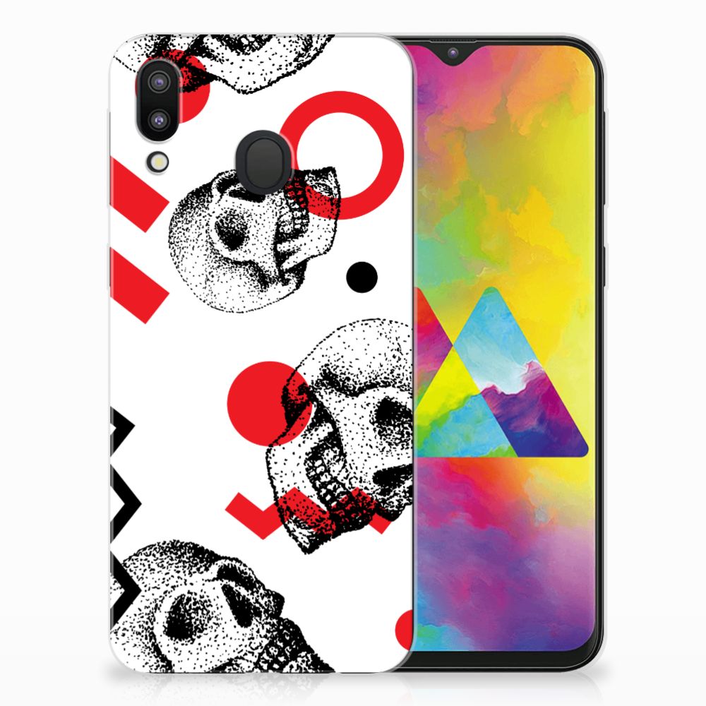Silicone Back Case Samsung Galaxy M20 (Power) Skull Red