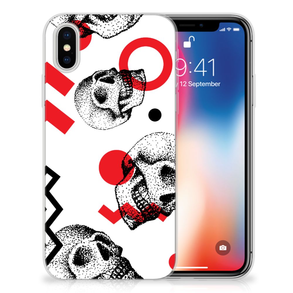 Silicone Back Case Apple iPhone X | Xs Skull Red