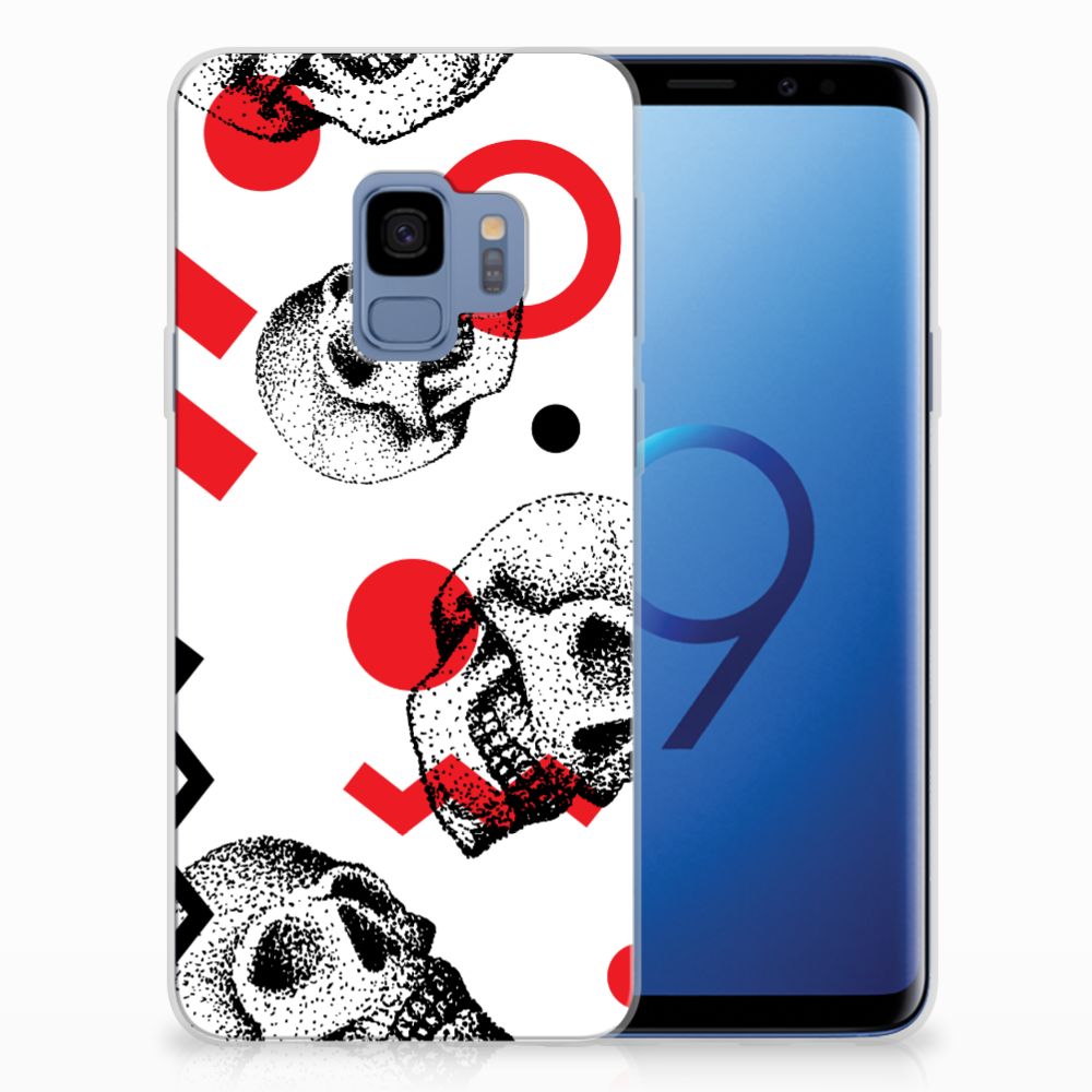 Silicone Back Case Samsung Galaxy S9 Skull Red
