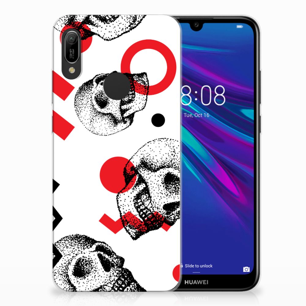 Silicone Back Case Huawei Y6 2019 | Y6 Pro 2019 Skull Red