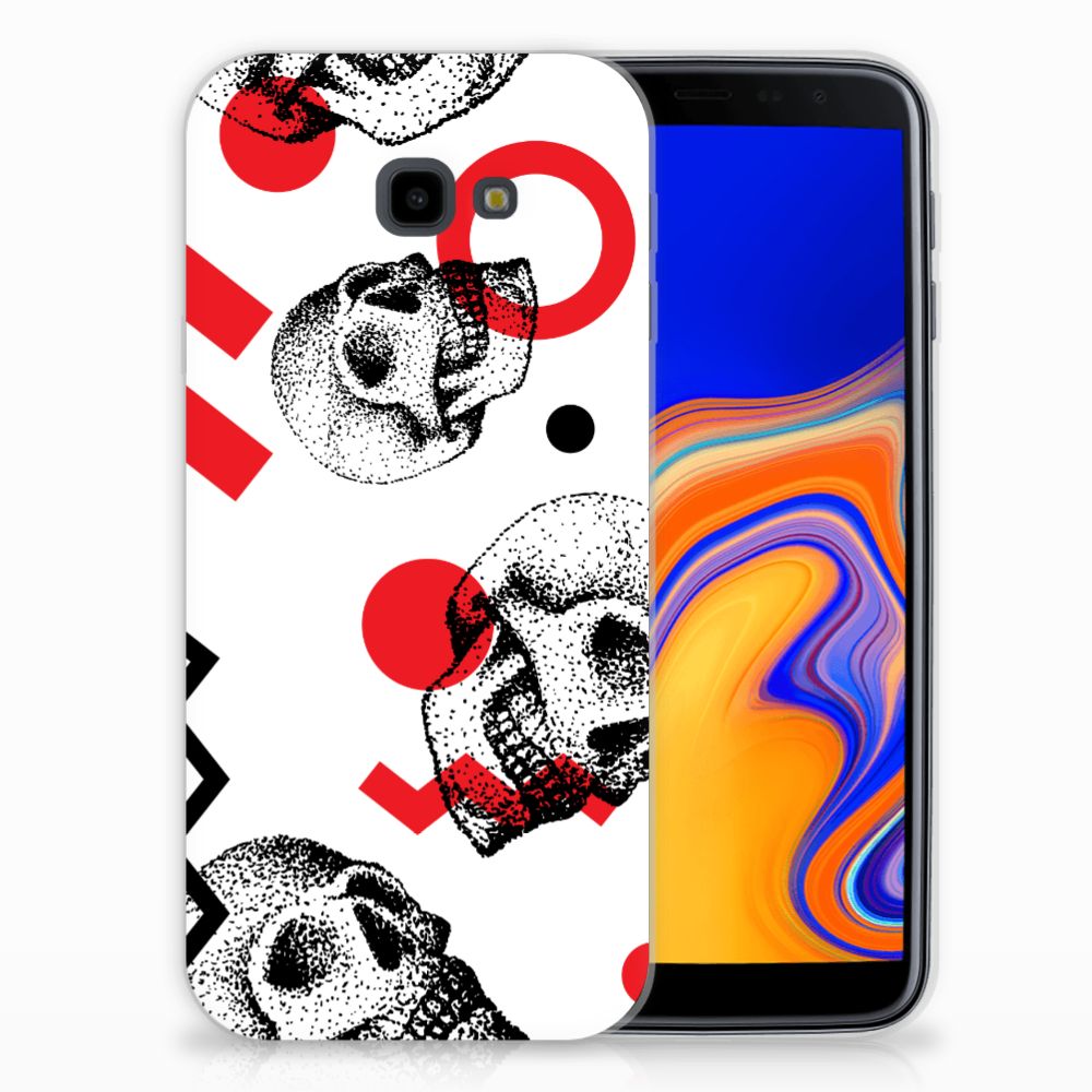 Silicone Back Case Samsung Galaxy J4 Plus (2018) Skull Red