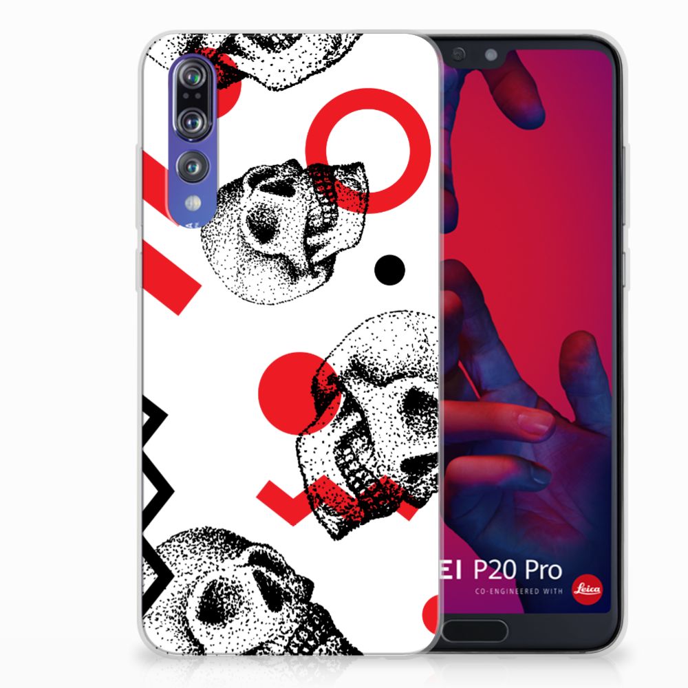 Silicone Back Case Huawei P20 Pro Skull Red
