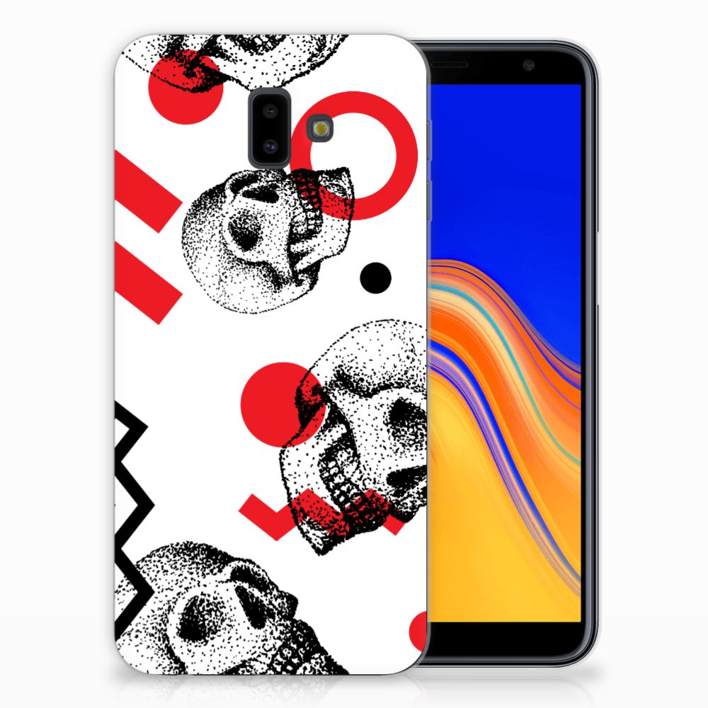 Silicone Back Case Samsung Galaxy J6 Plus (2018) Skull Red