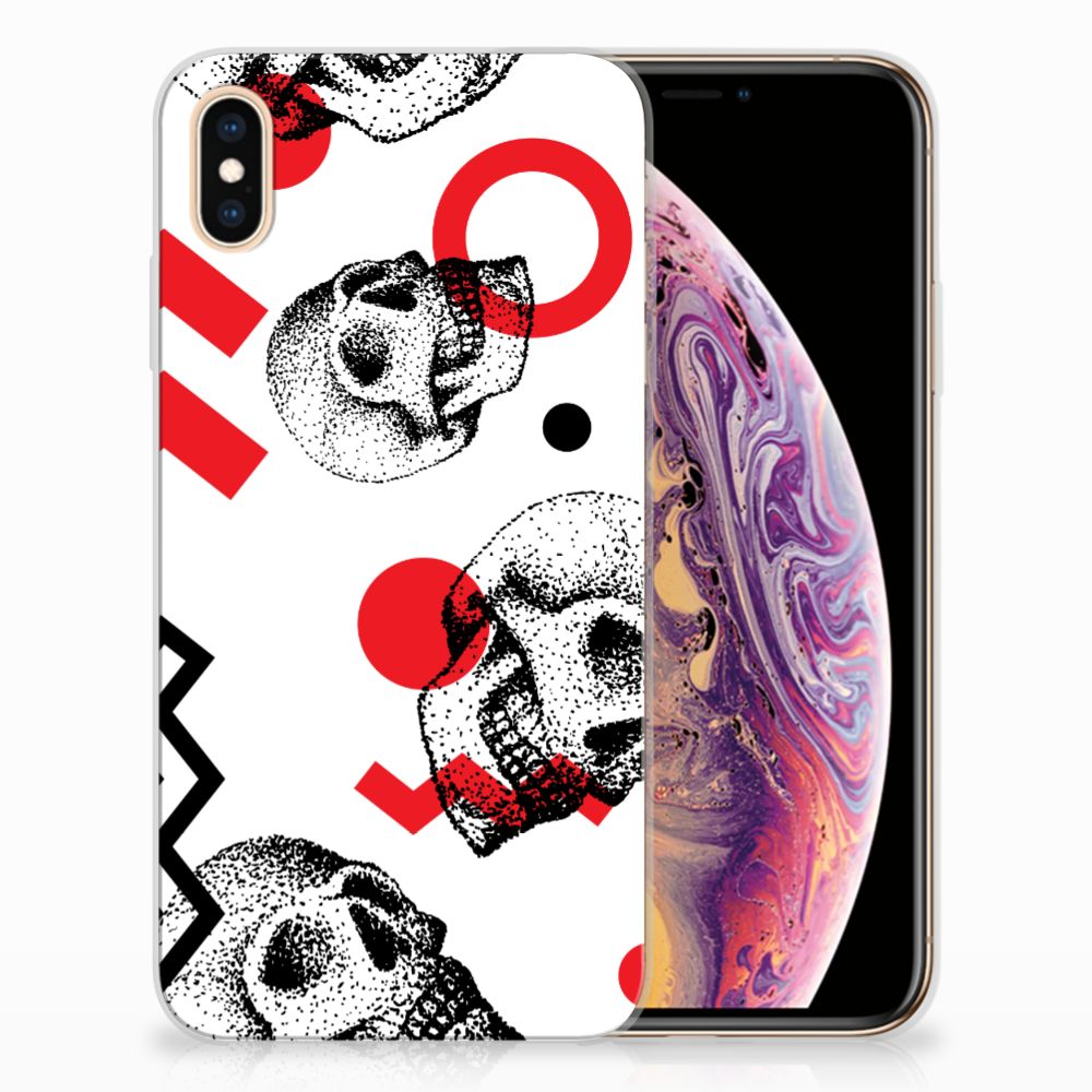 Silicone Back Case Apple iPhone Xs Max Skull Red