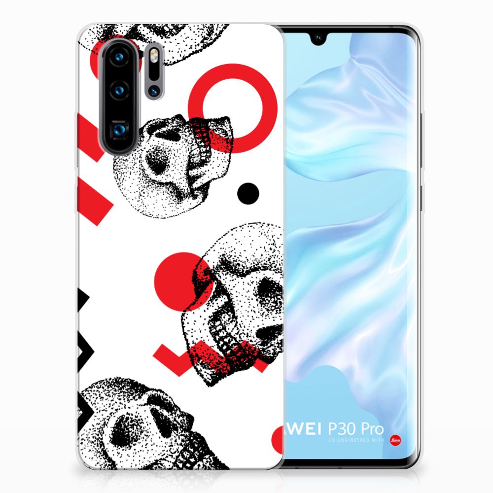 Silicone Back Case Huawei P30 Pro Skull Red