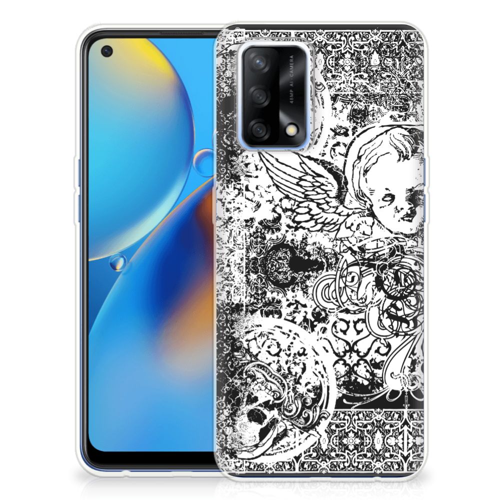 Silicone Back Case OPPO A74 4G Skulls Angel