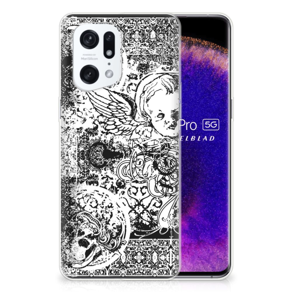 Silicone Back Case OPPO Find X5 Pro Skulls Angel