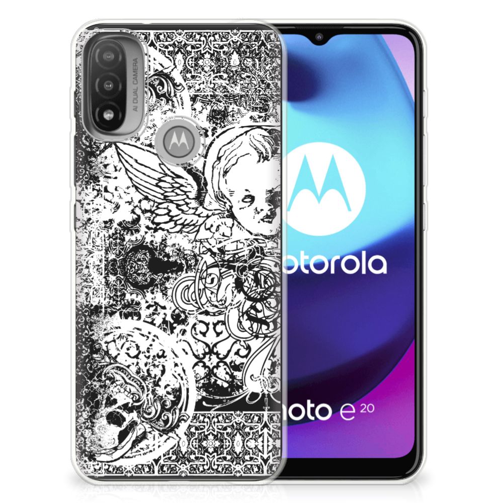 Silicone Back Case Motorola Moto E20 | E40 Skulls Angel