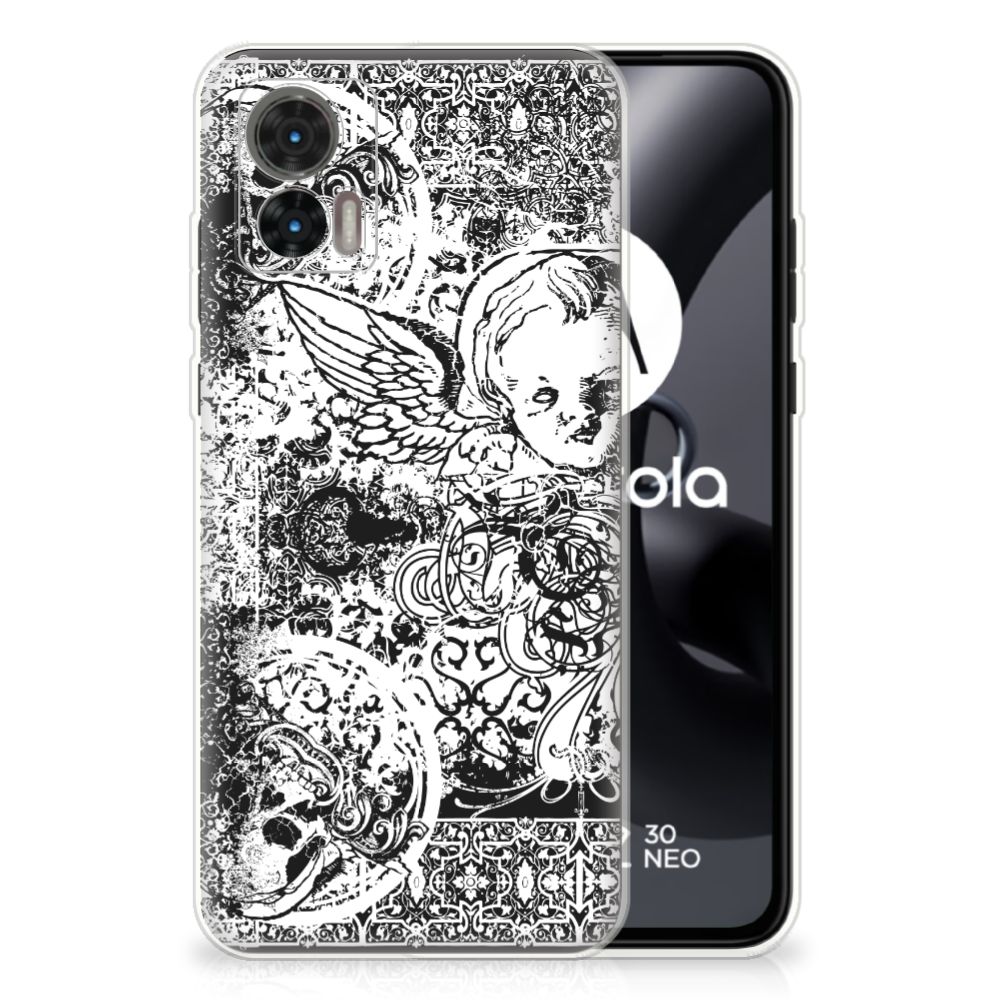 Silicone Back Case Motorola Edge 30 Neo Skulls Angel