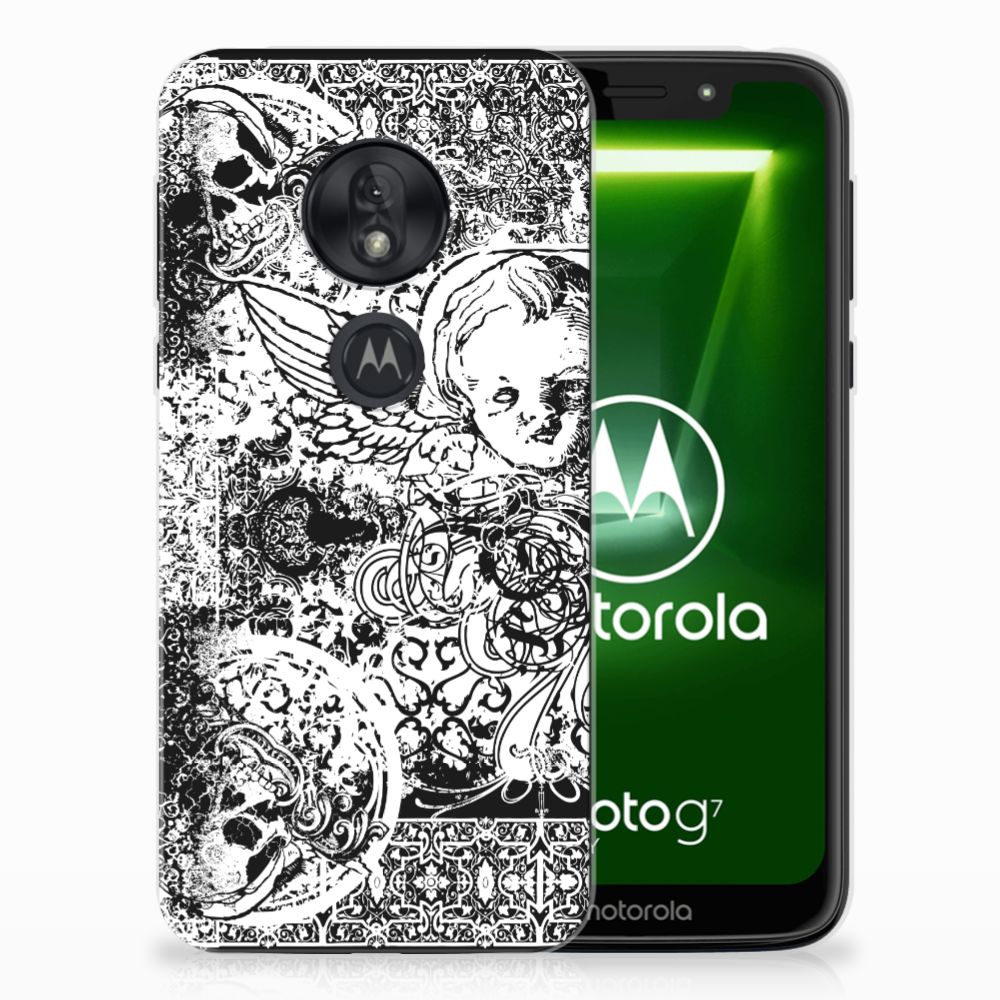 Silicone Back Case Motorola Moto G7 Play Skulls Angel