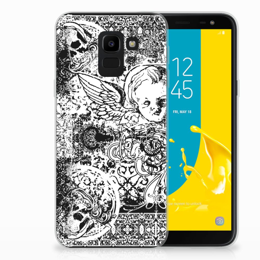 Silicone Back Case Samsung Galaxy J6 2018 Skulls Angel