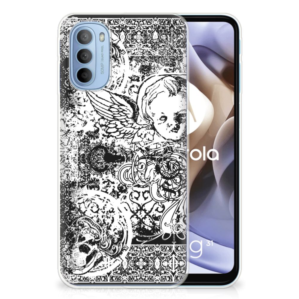 Silicone Back Case Motorola Moto G31 | G41 Skulls Angel