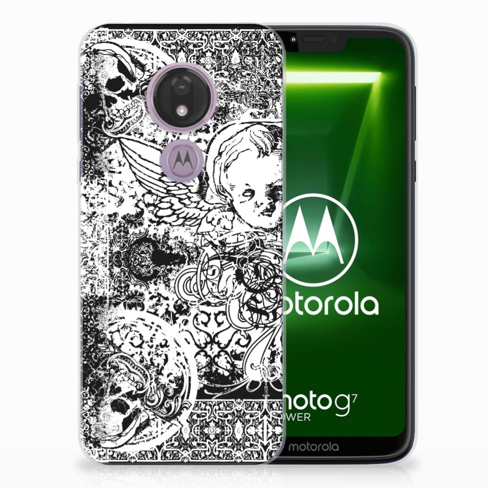 Silicone Back Case Motorola Moto G7 Power Skulls Angel
