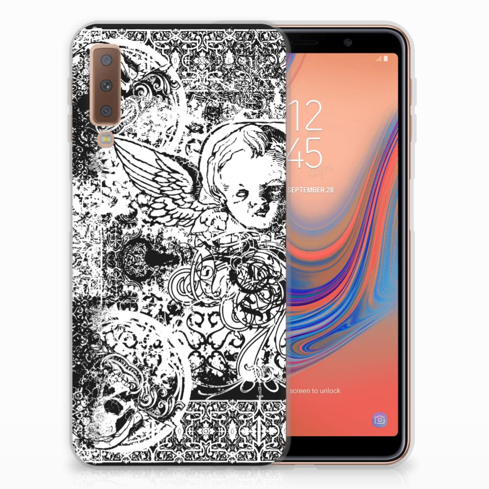 Silicone Back Case Samsung Galaxy A7 (2018) Skulls Angel